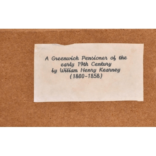 109 - William Henry Kearney (1800-1858) British. A Greenwich Pensioner, Chalk and Pencil, Signed, and Insc... 