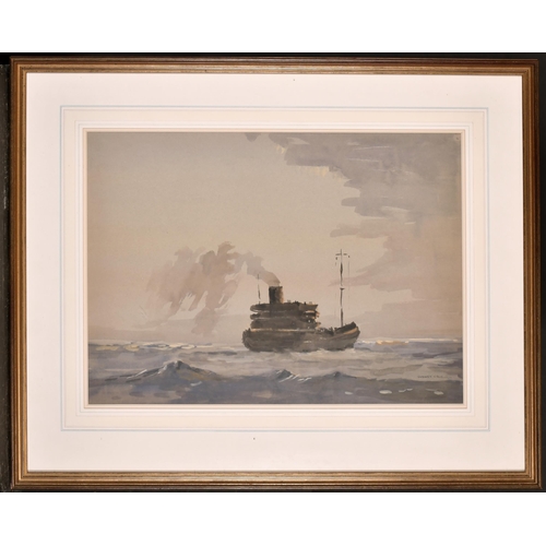 110 - Sydney Vale (1916-1991) British. A Coaster at Dusk, Watercolour, Signed, 17.5