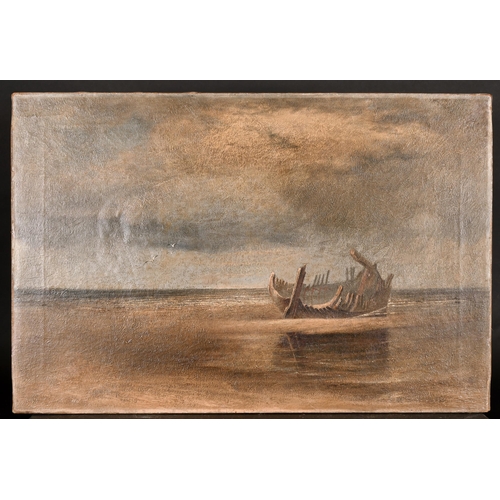 113 - 19th Century English School. The Shipwreck of Schooner George, Oil on Canvas, Inscribed on a label v... 