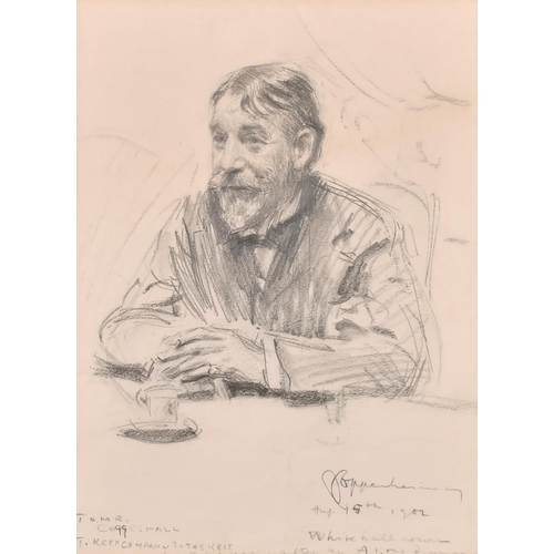 185 - Joseph Oppenheimer (1876-1966) German. A Portrait of Mr W.D. Coggeshall, Pencil, Signed, Inscribed a... 