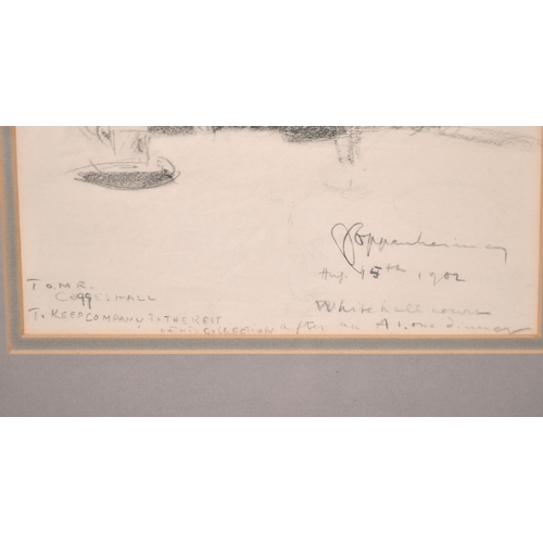185 - Joseph Oppenheimer (1876-1966) German. A Portrait of Mr W.D. Coggeshall, Pencil, Signed, Inscribed a... 