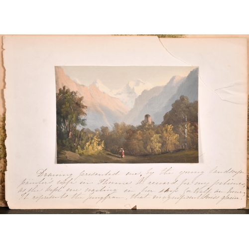 192 - 19th Century European School. Figures by a Tyrolean Chalet, Watercolour, Unframed 7.75