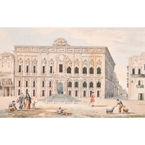 203 - Anton Schranz (1769-1839) Maltese. A Set of Six Views of Malta, Corfu and Ithaca, Watercolour, Inscr... 