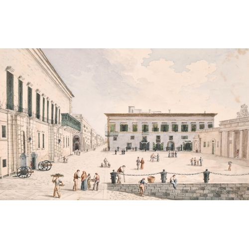 203 - Anton Schranz (1769-1839) Maltese. A Set of Six Views of Malta, Corfu and Ithaca, Watercolour, Inscr... 