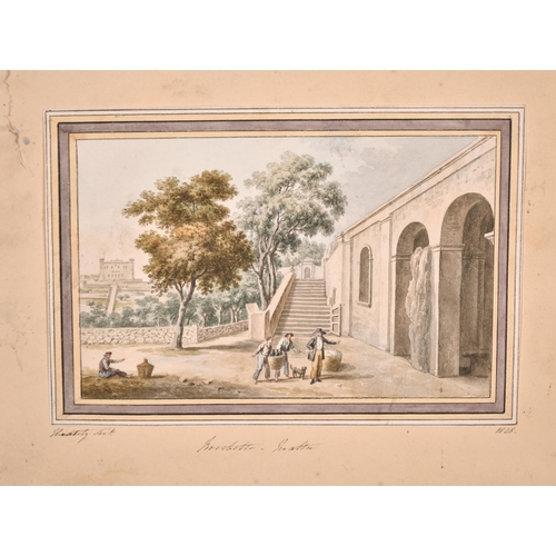 203 - Anton Schranz (1769-1839) Maltese. A Set of Six Views of Malta, Corfu and Ithaca, Watercolour, Inscr... 