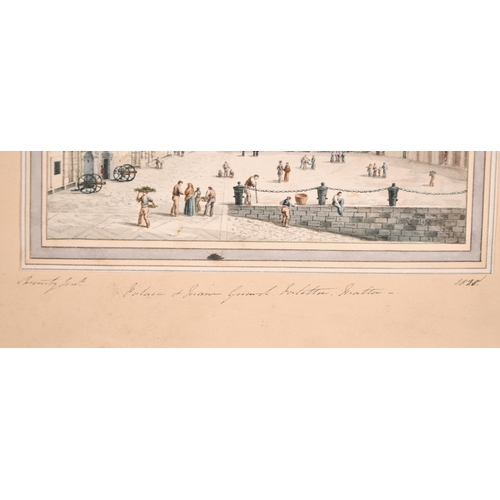 203 - Anton Schranz (1769-1839) Maltese. A Set of Six Views of Malta, Corfu and Ithaca, Watercolour, Inscr... 