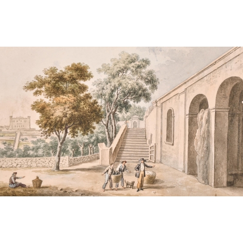 203 - Anton Schranz (1769-1839) Maltese. A Set of Six Views of Malta, Corfu and Ithaca, Watercolour, Inscr... 