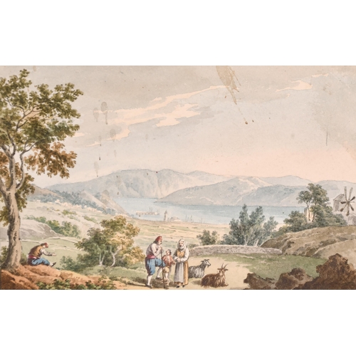 203 - Anton Schranz (1769-1839) Maltese. A Set of Six Views of Malta, Corfu and Ithaca, Watercolour, Inscr... 