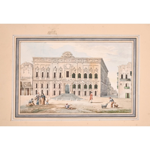 203 - Anton Schranz (1769-1839) Maltese. A Set of Six Views of Malta, Corfu and Ithaca, Watercolour, Inscr... 