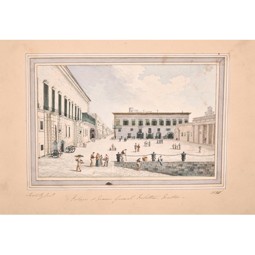 203 - Anton Schranz (1769-1839) Maltese. A Set of Six Views of Malta, Corfu and Ithaca, Watercolour, Inscr... 