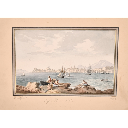 203 - Anton Schranz (1769-1839) Maltese. A Set of Six Views of Malta, Corfu and Ithaca, Watercolour, Inscr... 