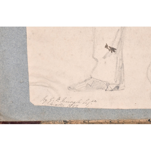 206 - George Philip Reinagle (1802-1835) British. A Full Length Portrait of a Maltese Sailor, Pencil, Sign... 