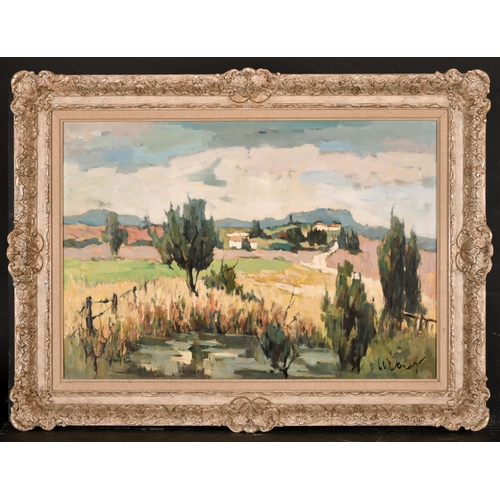 211 - 20th Century European School. A Landscape in Provence, Oil on Canvas, Indistinctly Signed, 15