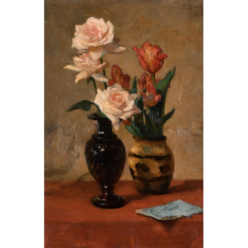 220 - Osip (Joseph) Braz (20th Century) Russian. Still Life of Flowers in Vases, Oil on Board, Signed and ... 