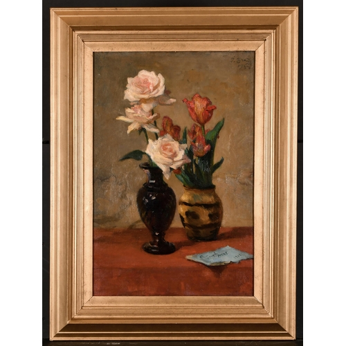 220 - Osip (Joseph) Braz (20th Century) Russian. Still Life of Flowers in Vases, Oil on Board, Signed and ... 