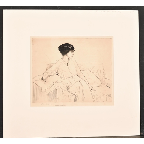 230 - James Hamilton Hay (1874-1916) British. An Elegant Lady Seated, Etching, Signed and Inscribed in Pen... 
