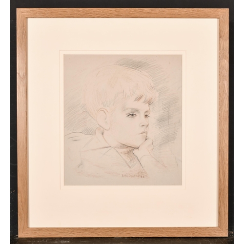 240 - Evelyn Mary Dunbar (1906-1960) British. 'Edward Hankey' Portrait of a Young Boy, Pencil and Chalk, S... 