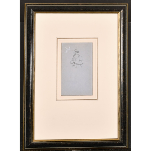 69 - Attributed to William Holman Hunt (1827-1910) British. Study of a Bearded Gentleman, Pencil on Blue ... 