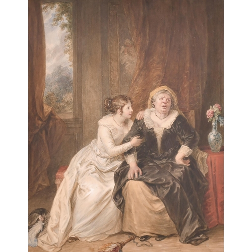 78 - John Massey Wright (1777-1866) British. Figures in an Interior, Watercolour, 16