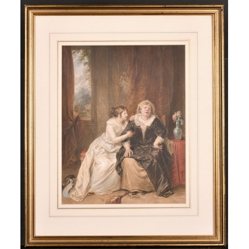 78 - John Massey Wright (1777-1866) British. Figures in an Interior, Watercolour, 16