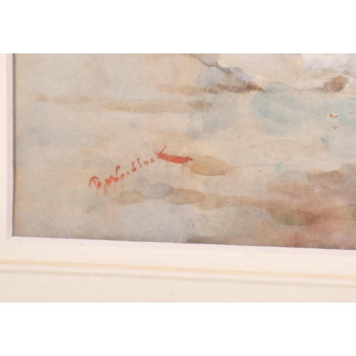 79 - David Woodlock (1842-1929) British. An Elegant Lady feeding the Swans, Watercolour, Signed, 13.25