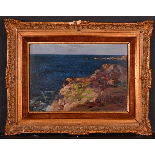 81 - Circle of Frederick, Lord Leighton (1830-1896) British. 'Kynance Cove', Oil on Panel, 9.5