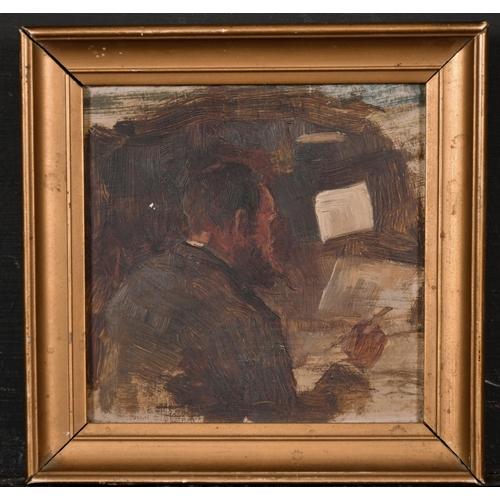 93 - Thomas Blinks (1860-1912) British. The Artist at his Easel, Oil on Board, 4.25