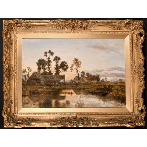95 - Benjamin Williams Leader (1831-1923) British. A River Landscape with a Farmstead in the distance, Oi... 