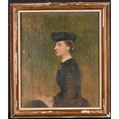 97 - Circle of William Powell Frith (1819-1909) British. Portrait of Lady Evelyn Bruce, Oil Sketch Laid o... 