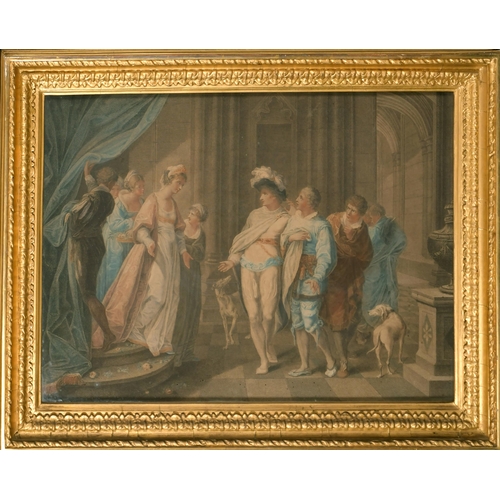 19 - William Hamilton (1751-1801) British. Interior with Figures, Engraving, 17