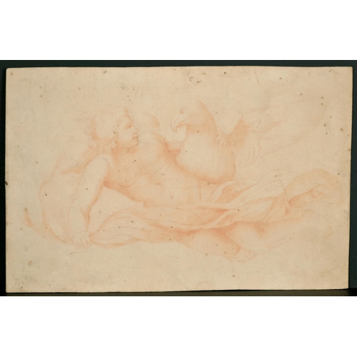 27 - 18th Century French School. Study of a Greek God with an Eagle, Sanguine, Unframed 5.5