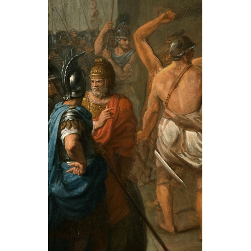 56 - Attributed to Charles Le Brun (1619-1690) French. The Flagellation of Christ, Oil on Canvas, in a Fi... 