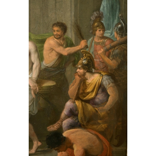 56 - Attributed to Charles Le Brun (1619-1690) French. The Flagellation of Christ, Oil on Canvas, in a Fi... 