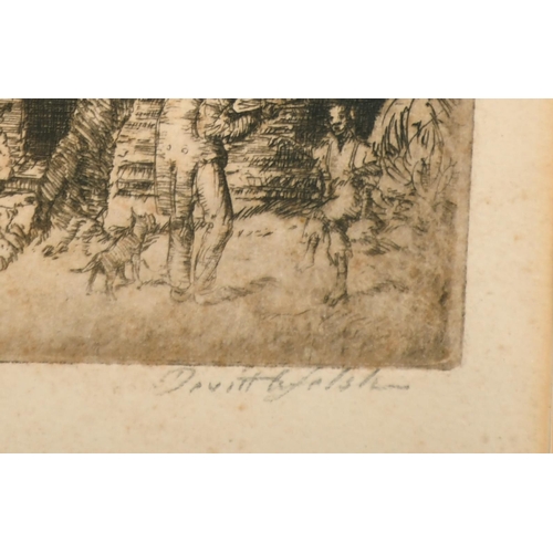 Devitt Welsh (1888-1942) American. Figures by a Cottage, Etching ...