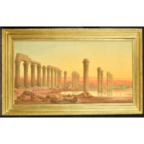 107 - William Cosens Way (1833-1905) British. Egyptian Classical Ruins, Watercolour, Signed twice and Date... 