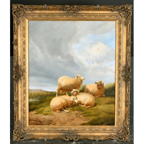 120 - Thomas Sidney Cooper (1803-1902) British. Sheep at Rest, Oil on Canvas, Signed and Dated 1876, 24