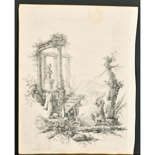 13 - Charles Grignion (1717-1810) British. Figures at a Blacksmiths, Pencil, Signed, Unframed 8.25