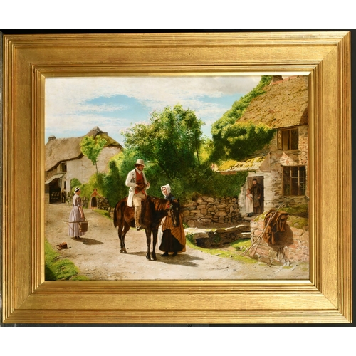 132 - Ernest Albert Waterlow (1850-1919) British. 'The Village Postman', Oil on Canvas, Signed, 19