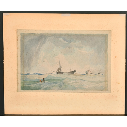 172 - Attributed to John Sell Cotman (1782-1842) British. A De-Masted Ship in Choppy Waters, Watercolour, ... 