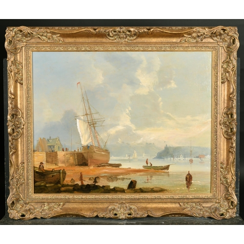 178 - 19th Century English School. A Beach Scene at Low Tide, Oil on Canvas, 19.5