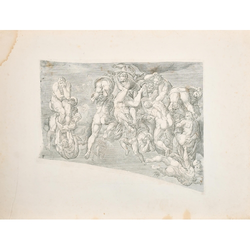 2 - After Michelangelo Buonarroti (1474-1564) Italian. Sistine Chapel, Engraving, Shaped Overall 18