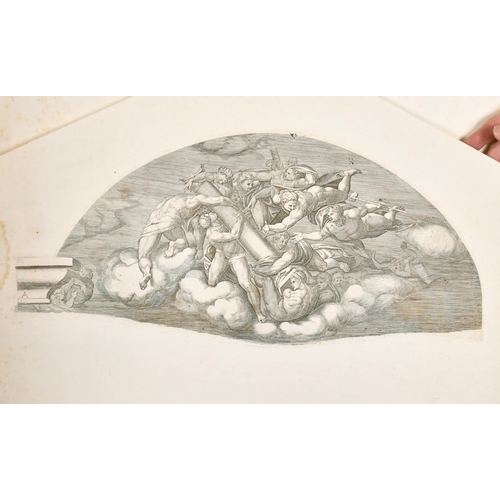 2 - After Michelangelo Buonarroti (1474-1564) Italian. Sistine Chapel, Engraving, Shaped Overall 18