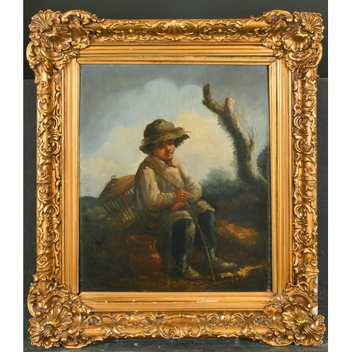 52 - Circle of Thomas Barker of Bath (1769-1847) British. A Young Boy Seated by a Tree, Oil on Panel, bea... 