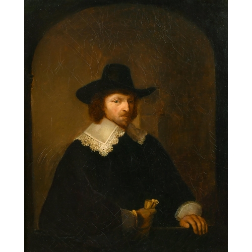 67 - Manner of Rembrandt van Rijn (1606-1669) Dutch. Half Length Portrait of a Man, Oil on Canvas, 19