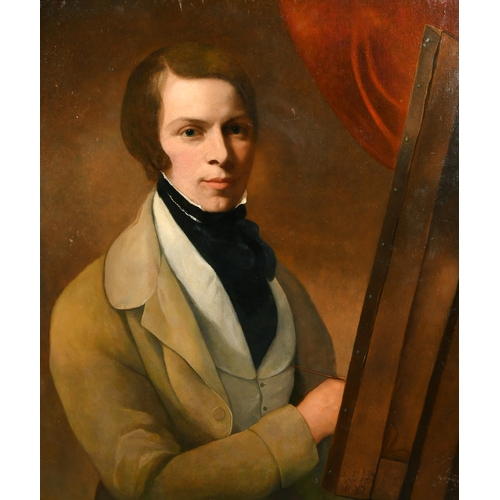70 - Early 19th Century English School. Portrait of an Artist at his Easel, Oil on Canvas, Indistinctly S... 
