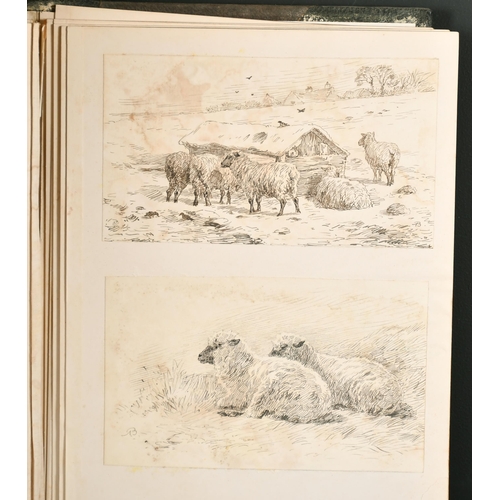 103 - Arthur Baker (19th-20th Century) British. Study of Cow and Calf, Ink, Signed with Monogram, Unframed... 