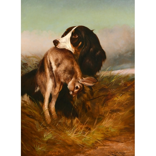 108 - Colin Graeme Roe (1858-1910) British. A Spaniel with a Black Grouse, Oil on Canvas, Signed and Dated... 