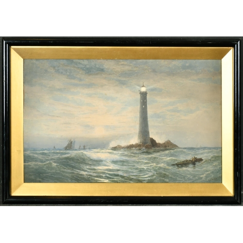 120 - George Stanfield Walters (1838-1924) British. Eddystone Lighthouse, Watercolour, Signed and Dated 18... 