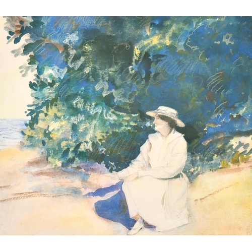 136 - Donald Shaw MacLaughlan (1876-1938) Canadian. Study of a Lady looking out to Sea, Watercolour, Signe... 