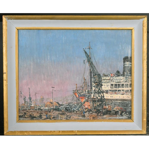 147 - Walter Frank (20th Century) South African. A Passenger Boat in Durban Harbour, Oil on Board, Signed,... 